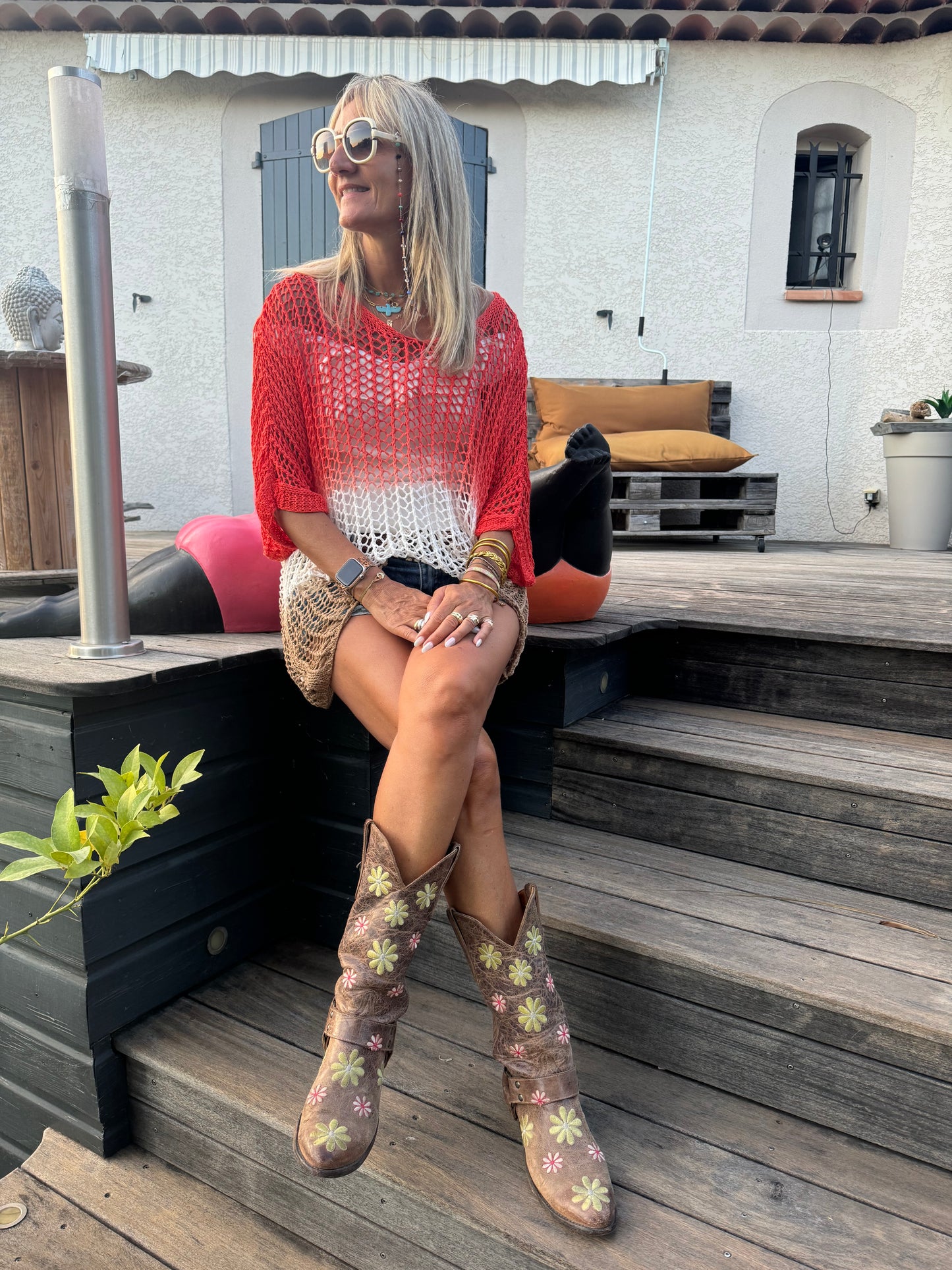 Pull en maille ajourée
