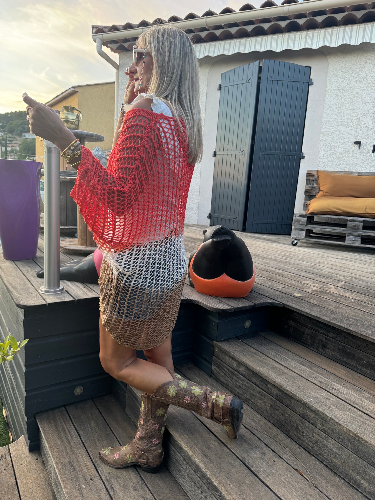 Pull en maille ajourée